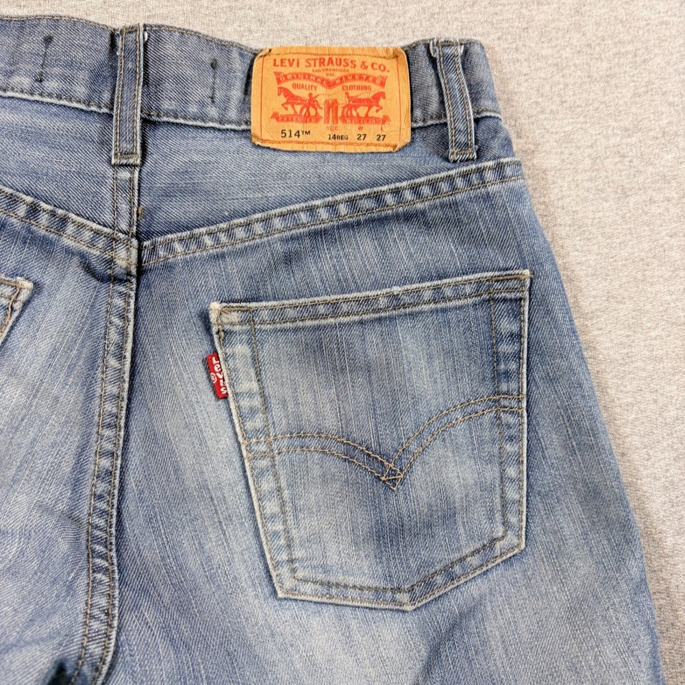 Levi's 514 Slim Straight Jeans Boys Size 14 Blue Denim Medium Wash 27x27